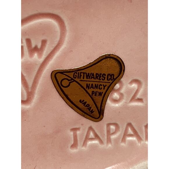 Stork Nancy Pew Giftwares Co. Japan 8207 Baby Nursery Planter Pink 2 Blue Bears - Picture 6 of 10